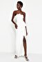 Ecru Lined Woven Wedding/Nikah Long Evening Dress TPRSS23AE00005
