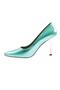 Woman pointed toe high heel shoes grass green metallic 1453378 - 3
