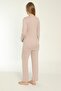 Milk Brown Long Sleeve Maternity and Pregnant Pajamas Set Suitable for Breastfeeding - 3