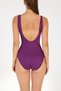 Women's Plain Purple Wide Strap Tulle Detailed Swimsuit - 7