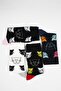 جوارب قطنية بنمط القطط للجنسين، عبوة من 4 قطع - 3