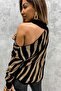 Women's Shoulder Detailed Patterned Knitwear Sweater (Color Options) - 3