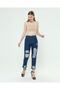 Navy Blue Ripped Mom Jean Women's Jeans - 5