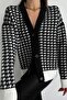 سترة نسائية محبوكة ذات مقاس قياسي بنقشة Houndstooth - 3