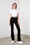 Brandusa Jeans Black High Waist Lycra Flared Leg Women's Jeans - 2
