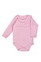 Baby Girl Long Sleeve Snap-on Bodysuit Flexible Fabric 0-3/3 Years Old Pink and Cream 4 Pieces - 2