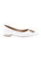 Women's Pointed Toe Reversed C Buckle Ballerinas White 31443236