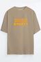 Anxiety Printed Unisex Black - White - Orange - Beige Oversize T-shirt