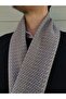 Beige Patterned Men's Shawl, Patterned Men's Scarf, Winter Scarf, Long Scarf, Men's Gift - 3