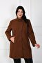 Women's Tan Stamp Large Size Coat - 3