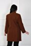 Women's Tan Stamp Large Size Coat - 4