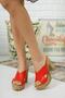 Women's Beige Gemma Cross Platform Heeled Slippers - 7
