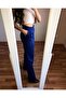 Women's Navy Blue Pleated Palazzo Trousers - 4