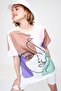 Women's Powder Crew Neck Digital Printed Side Slit Sweatshirt MDA-1106 - 5