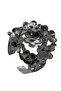 Women's Anthracite Lacquer Plated Adjustable Wildflower Ring - 4