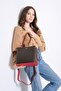 Brown-red Women's Hand and Shoulder Bag