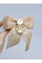 Melkady 206c - Natural Seashell Anchor Figured Jute Bow Mechanical Buckle