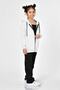 Hooded Zippered Girl's Sweatshirt with Pockets - White - 3
