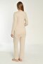 Beige Long Sleeve Maternity and Pregnant Pajamas Set Suitable for Breastfeeding - 4