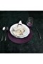 American Service Plate Set Plum 6 Pieces Plate Pad 6 Pieces Cup Pad 6 Pieces Napkin Holder - 2