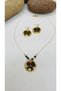 Handmade Ethnic Knitted Bead Necklace Earrings Women's Set - 2