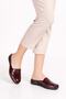 Women's Inside-Out Genuine Leather Stylish House Slippers Özl.960 Burgundy Honeycomb - 4