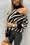 Women's Shoulder Detailed Patterned Knitwear Sweater (Color Options)