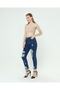 Navy Blue Ripped Mom Jean Women's Jeans