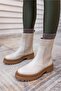 Paprica Women's Beige Genuine Leather Boots - 5