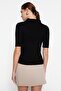 Siyah Basic Polo Yaka T-Shirt Görünümlü İnce Bluz TWOSS20BZ0112 - 7