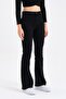 High Waist Black Flared Leg Jeans Lycra Flexible Denim Trousers - 4