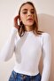 Women's Black and White 2 Pack Ribbed Turtleneck Crop Knitted Blouse GT00214 - 7