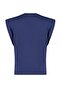 Lacivert %100 Pamuk Düğme Detaylı Vatka Görünümlü Basic Bisiklet Yaka Örme T-Shirt TWOSS23TS00016 - 8