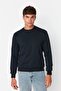 Lacivert Regular/Normal Kesim İçi Polar/Sıcak Tutan Sweatshirt TMNAW21SW1208 - 8