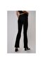 High Waist Flared Leg Jeans Black Lycra Stretchy Denim Trousers - 4