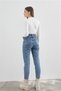 High Waist Blue Mom Jeans Lycra Stretchy Jeans - 3