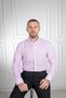 Small Plaid Pattern Tessitura Monti Fabric Slim Fit Pink Shirt - 2