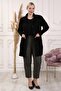 Thick Quality Steel Knit Polo Collar Front Buttoned Stylish Classic Long Mother Cardigan - 2