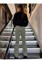 Girl's Velvet Green Flared Trousers - 4
