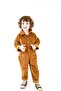 Camel Velvet Collared Jumpsuit with 3 Pockets