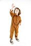 Camel Velvet Collared Jumpsuit with 3 Pockets - 4