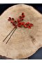 Red Stoned Comb Bridal Hair Clip - 2