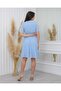 Short Sleeve Straight Chiffon Dress - 3