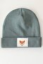 Ribbed Fox Label Green Beret - 3