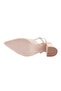 Women's Pointed Toe Open Back Ankle Belt Thick Heeled Shoes Nude 3412534 - 5