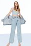 River Casual Light Blue Acid Snow Wash Super High Waist 90's Wide Leg Comfort Lycra Palazzo Jeans - 3