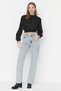 Mellow Comfortable Fit, Wide Cut Wide Leg - Casual High Waisted Lycra Wide Leg Jeans - 2