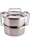 2-Layer Food Carrying Container Stainless Lunch Box 12x6cm