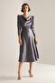 Off-the-shoulder Neckline Flared Skirt Gray Engagement Dress