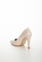 Women's Stiletto Thin Heels Beige Faux Leather Shoes - 5